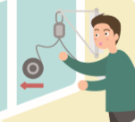 지지대를 창밖으로 밀고 릴을 던진다